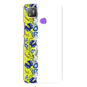 Силиконовый Чехол на TECNO POP 4 с картинкой Вышиванки (Желто-синяя вышиванка)
