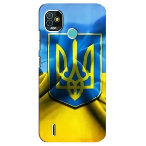 Чехол с картинкой (Патриотический ГЕРБ) на TECNO Pop 5 (BD2p) (Герб и Флаг Украины)