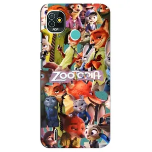 Силиконовый чехол с принтом Зоотрополіс для TECNO Pop 5 (BD2p) (Коллаж героев)