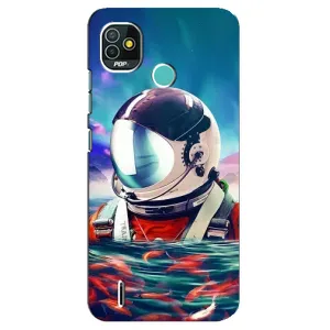 Силіконовый Чохол з принтом "Космонавти" на TECNO Pop 5 (BD2p) (Космонавт у воді)