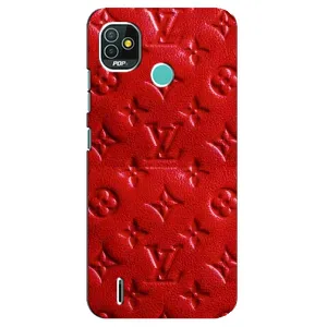 Текстурный Чехол Louis Vuitton для Техно Поп 5 (Красный ЛВ)