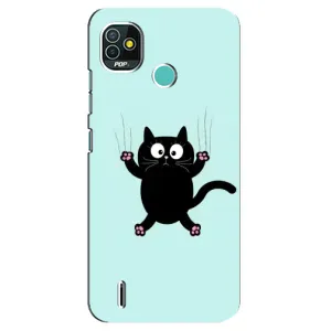 Силиконовый чехол с котиком для TECNO Pop 5 (BD2p) (Падающий кот)