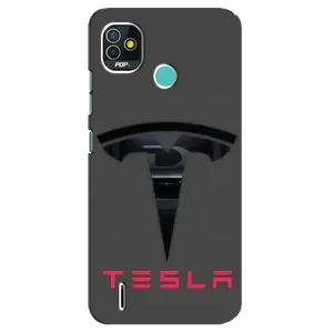 Силіконовий бампер з картинкою машини на TECNO Pop 5 (BD2p) (Logo TESLA)