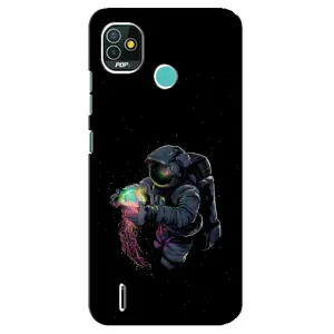Силіконовый Чохол з принтом "Космонавти" на TECNO Pop 5 (BD2p) (В руках земля)