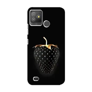 Чехол с изображением вкусной еды для Tecno Pop 5 GO (Чёрная клубника)