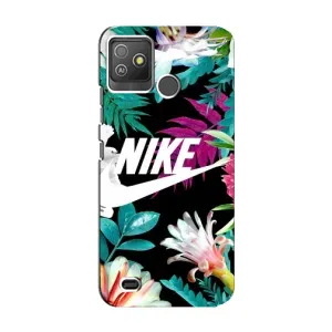 Силиконовый Чехол на Tecno Pop 5 GO с картинкой Nike (Цветочный Nike)
