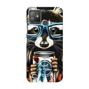 Силиконовый Чехол с Енотами на Tecno Pop 5 GO (Енот в очках)