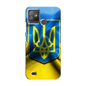 Чехол с картинкой (Патриотический ГЕРБ) на Tecno Pop 5 GO (Герб и Флаг Украины)