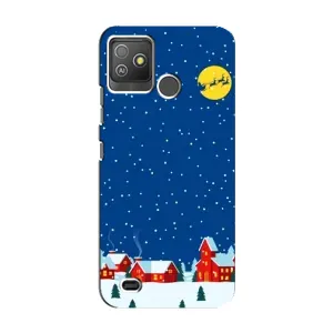 Силиконовый бампер на рождество для Tecno Pop 5 GO (Город в снегу)