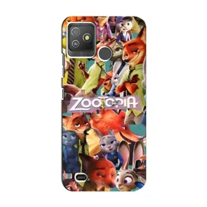 Силиконовый чехол с принтом Зоотрополіс для Tecno Pop 5 GO (Коллаж героев)