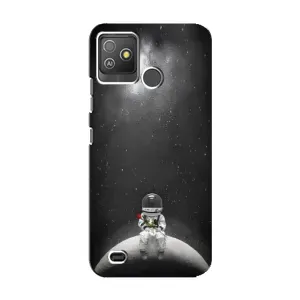 Силиконовый Чехол с принтом "Космонавты" на Tecno Pop 5 GO (Космонавт романтик)