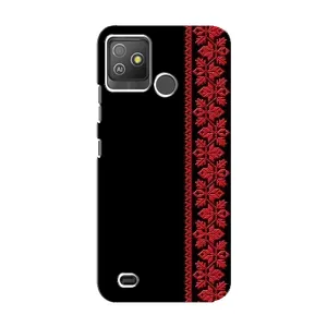 Силиконовый Чехол на Tecno Pop 5 GO (Красная Вышиванка)