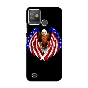 Чехол Флаг USA для Tecno Pop 5 GO (Крылья США)