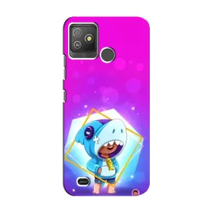 Чехол Бравл Старс для Tecno Pop 5 GO (Леон в костюме Акулы)