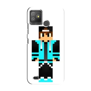 Чехлы для Tecno Pop 5 GO (Персонажи Майн Крафт) (Мальчик в голубом)