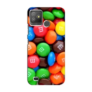 Чехол с изображением вкусной еды для Tecno Pop 5 GO (Разноцветные M&M'S)