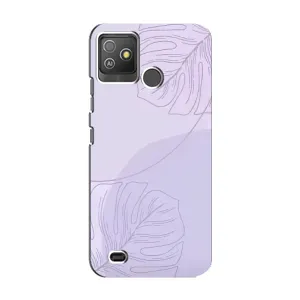 Чехол цветочный дизайн для Tecno Pop 5 GO (Монстера фиолетовая)