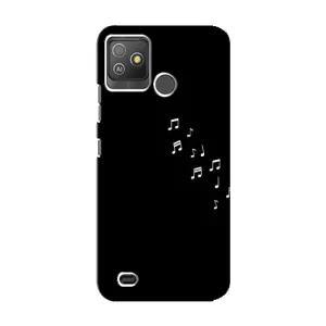 Чохол з картинками на чорному фоні для Tecno Pop 5 GO (Ноти)