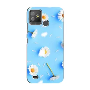 Чехол с Цветами для Tecno Pop 5 GO (ромашки на голубом)