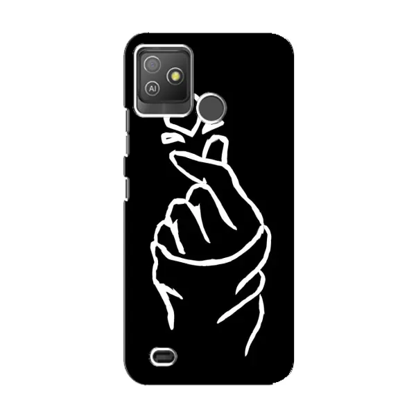 Чехол с рисунком «Сердце на черном» для TECNO Pop 5 GO