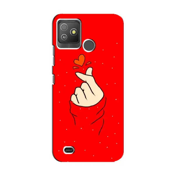Чехол с рисунком «Сердце на красном» для TECNO Pop 5 GO