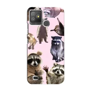Силиконовый Чехол с Енотами на Tecno Pop 5 GO (Смешные Еноты)