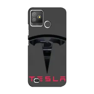Силиконовый бампер с картинкой машины на Tecno Pop 5 GO (Logo TESLA)