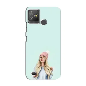 Силіконовый Чохол на Tecno Pop 5 GO з картинкой Модных девушек (В шапці)
