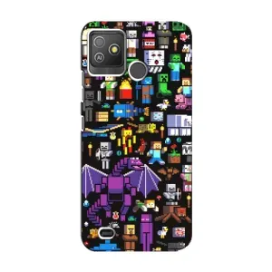 Чехол майнкрафт для Tecno Pop 5 GO (Все персонажи)