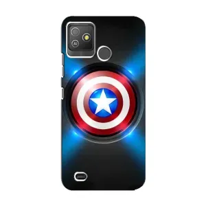 Чехол с Щитом Капитана Америки на Tecno Pop 5 GO (Яркий Щит Капитана)