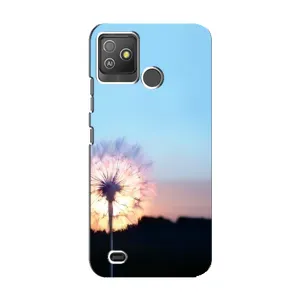 Силиконовый Чехол с одуванчиками на Tecno Pop 5 GO (Закат с одуванчиком)