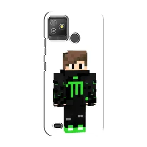 Чехлы для Tecno Pop 5 GO (Персонажи Майн Крафт) (Зеленый мальчик)