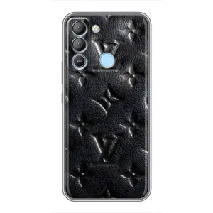 Текстурный Чехол Louis Vuitton для Техно Поп 5лте (Черный ЛВ)