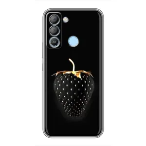 Чехол с изображением вкусной еды для TECNO Pop 5 LTE (Чёрная клубника)