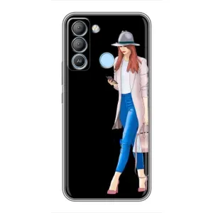 Чохол з картинкою Модні Дівчата TECNO Pop 5 LTE (Дівчина з телефоном)