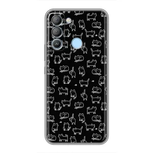 Чохол на тематику: Коти для TECNO Pop 5 LTE (Котики на чорному)