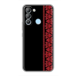 Силіконовый Чохол на TECNO Pop 5 LTE (Червона вишиванка)