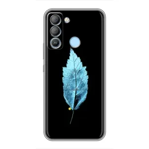 Чехол с картинками на черном фоне для TECNO Pop 5 LTE (Листочек)