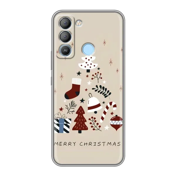 Чехол с рисунком «Merry Christmas» для TECNO Pop 5 LTE