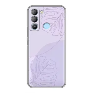 Чехол цветочный дизайн для TECNO Pop 5 LTE (Монстера фиолетовая)