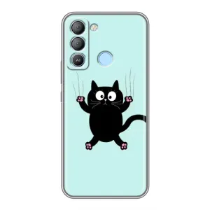 Силиконовый чехол с котиком для TECNO Pop 5 LTE