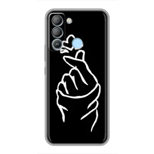 Чехлы (Знак сердечка) на TECNO Pop 5 LTE (Сердце на черном)