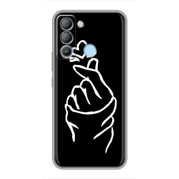 Чехол с рисунком «Сердце на черном» для TECNO Pop 5 LTE
