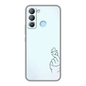Чехлы (Знак сердечка) на TECNO Pop 5 LTE (Сердце на голубом)