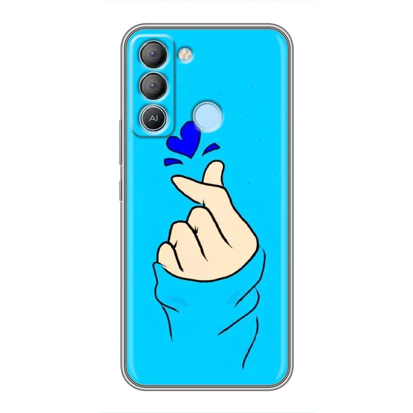 Чехол с рисунком «Сердце на синем» для TECNO Pop 5 LTE