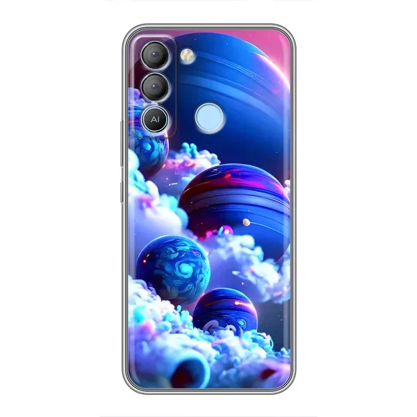 Чехол с рисунком «Синие планеты» для TECNO Pop 5 LTE Чехол с рисунком «Синие планеты» для TECNO Pop 5 LTE