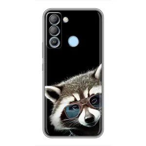 Силиконовый Чехол с Енотами на TECNO Pop 5 LTE (Стильный Енот)