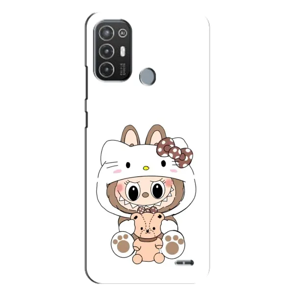 Чехол с рисунком «Белый Лабубу» для TECNO Pop 6 Pro (BE8)