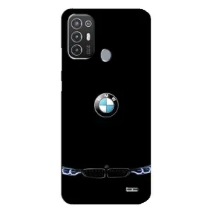 Силіконовий бампер з картинкою машини на TECNO Pop 6 Pro (BE8) (Чорний BMW)