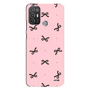 Чехол банты для TECNO Pop 6 Pro (BE8) (Черные бантики)